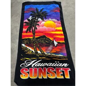 80s Hawaiian Sunset Beach Towel 57x30" Bath Pool Vacation Essentials ~ 260324-W